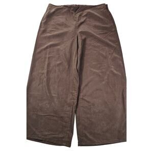 J jill faux silk chocolate brown wide leg XLT XL TALL career casual sd zip pants